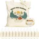 Lzerking Canvas Tote Bag Bulk with Pocket and Magnetic Snaps Buttons, 24 Pack 13x15 Inches Sublimation Tote Bags for DIY, Promotion, Advertising, Activity, Gift