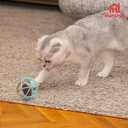 Squeaky Mouse Ball Cat Toy with Simulated Sound, 4.3in Mouse Ball Cage, Squeky Balls for Cats to Play With Indoor, Interactive Plastic Squeak Funny Toys Best for Playing Chasing Chewing Training