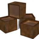 Sopicoz 2 inch Wood Bed Risers Set of 4, Square Furniture Risers Couch Risers Heavy Duty Bed Lifters Brown Bed Frame Risers Blocks for Sofa, Chair, Cabinet, Dresser