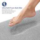 OLANLY Thick Memory Foam Bath Mat Rug 59x20, Extra Soft Absorbent Bathroom Rug, Quick Dry Bath Mats, Non-Slip, Machine Washable Carpet for Bathroom, Tub and Shower, Home Decor Accessories, Light Grey