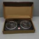 Compact and Portable Countertop Burner- Countertop Double Coiled Burner 2000 Watts Electric Hot Plate Temperature Controls Black