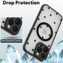 Case for iPhone 13 Pro Max [Compatible with MagSafe] Aesthetic Black Hearts Cute Design for Women Girls | Soft TPU Bumper Hard PC Back Translucent Matte Protective Slim Magnetic Phone Cover