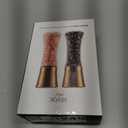 VEVOK CHEF Gold Salt and Pepper Grinder Mill Set Stainless Steel Pepper Shaker Adjustable Ceramic Coarseness Salt Grinder Black Pepper Spice Grinder Mill, 2 Pack