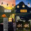 Brightown 38Ft Outdoor String Lights with Remote & 15 Shatterproof LED Bulbs - Waterproof Patio Hanging Lamps for Porch Balcony Bistro Cafe