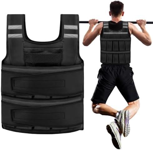 Neatevday Adjustable Weighted Vest for Women and Men, 20 lbs Weighted Vest for Running, Walking, Strength Training with Reflective Strip & Storage Bag