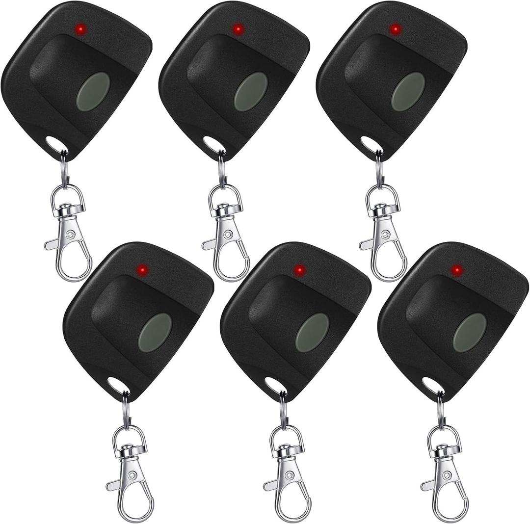 Kingdder 6 Pcs Garage Door Remote Compatible with Linear Multicode 300mhz 10 Dip Switch 3089 3060 3070 Gate Opener Remote Multicode Gate Opener with Keychain (Black)