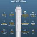 JCE 4ft LED Tube Lights 5‑CCT, Ballast Bypass Type A+B 10W-24W Adjustable