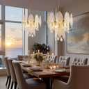 13" Tiered Chandelier, Modern Small 3-Tier Round Chandeliers for Dining Room,4-Light Tiered Crystal Glass Lighting Fixture Kitchen Island,Bedroom,Living RoomL13'' W13'' H16'', D13"H12.2" 1 pack