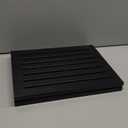 Waterproof Bamboo Bath Mat for Shower, Foldable | Non-Slip | Heavy Duty, Wooden Bath Mat, Floor Mat and Doormat for Indoor Outdoor (Black, 23.4 x 15.6IN)