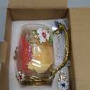 Flower Glass Coffee Tea Cup With Spoon Set Ideal Gifts For Mom Women Christmas Stocking Stuffers Valentine's Day Birthday Gifts For Her Girlfriend Wife Nice Present From Daughter Son (Red-Tal)