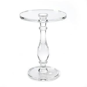 LIKENOW Acrylic End Table,Acrylic Side Table,Modern Nightstand with Clear Small Round Top and Solid Post for Living Room,Bedroom and Lobby 13.5x13.5x19.5 High inches
