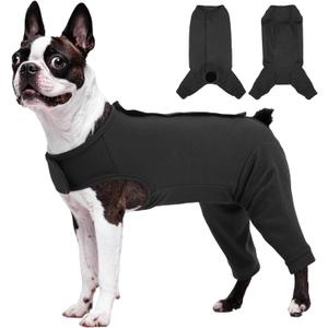 Kuoser Dog Surgery Suit for Back Legs, Dog Rear Leg Sleeve to Stop Licking, Female Spay Recovery Suit for Dogs After Surgery, Pet Puppy Surgical Onesie for Abdomen Wounds Skin Disease (Small, Grey)