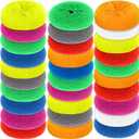 Blulu Plastic Dish Scrubbers for Dishes Pot Round Nylon Pad, Mesh Scouring Non Scratch Pads(Rainbow Colors,30 Pieces)