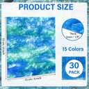 Suzile 30 Pcs Blue Pearlescent Ripple Cast Acrylic Sheets 1/8" for Laser Cutting, 3mm, 6"x6" Glitter Sparkly Swirl Acrylic Panels Blue Series (15 Colors) for Art Design Engraving Sign DIY Craft Decor