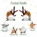 Cute Christmas Hair Clips, Christmas Antler Hair Clip, Moose Antler Deer Headband Hair Clips for Women Small Gifts Xmas Hair Accessories (10 PCS Brown)