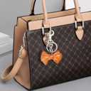 Nkiagsel Bag Charm Cute Bow Tie Styled Bread Keychain Purse Charms for Women, Bag Charms for Handbags Fashion Keychain Gift