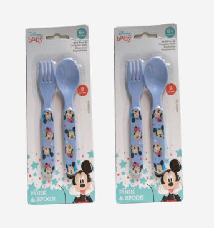 Disney Baby For and Spoon, 4 Pieces, Pack of 2