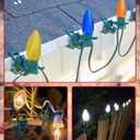 Minetom Christmas Light Clips Outdoor C7 C9, 50 Count Universal Quick Christmas Light Spring Clips for Outside Roof Gutter Shingle Fence E12 E17 Base (Green)