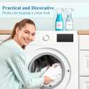 Laundry Detergent Dispenser Bottle 20oz with Waterproof Label for Laundry Detergent Soap Fabric Softener Bleach Scent Booster Beads, Sturdy PET Bottle for Laundry Room Decor 2 Pack White