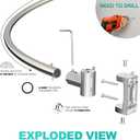 Curved Shower Curtain Rod For Bathroom 38-72 Inches, Adjustable Length, Curved Shower Rod, 0.9MM thickness, Round Shower Curtain Rods, Rotate Bracket For Large Shower Space, Need Drilling, Nickle