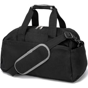 14 inch Small Gym Bag for Women & Men, Mini Duffel Bag for Travel Sports Lightweight Carry On Bag, Black