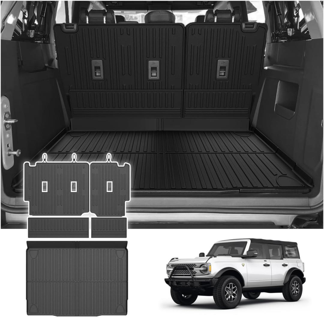 Cartist Cargo Liner for Ford Bronco (Only for 4 Door) 2021-2025 2026, All Weather Cargo Mats for Bronco Accessories, Heavy Duty TPE Trunk Mat, Car Accessories