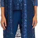 R&M Richards Women's Elegance De Nuit Pant Set, Peacock, Size 10 Petite