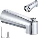 Enhon 7 Inch Slip on Tub Spout with Diverter, Compatible with Moen 3839/Moen 3853, Bathtub Diverter Spout Fits 1/2" Copper Water Tube(5/8" Diameter), 5/32" Hex Wrench (Polished Chrome,Classic)