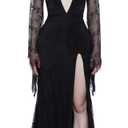 Dolls Kill Lace Morticia Inspired Costume - Vampire Queen Maxi Outfit by Trickz N' Treatz (Large)