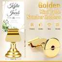 Kathfly 48 Pcs Wedding Table Number Holders 1.7 Inch Gold Metal Mini Place Card Holders Bulk Harp-clip Table Sign Stands Card Holder Display Picture Memo Notes Menu for Restaurants Birthday Decor