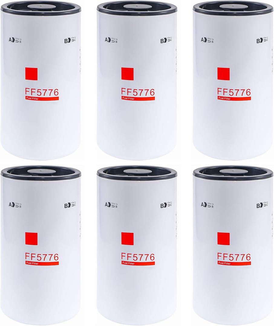 FF5776 Fuel Filter Compatible With Replaces Cummins ISX ISX15 11.9L 15L 16L Engine Replace 2864993 3685306 BF9885 P555776 5599456 FF5825NN Set Of 6
