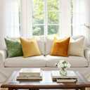 MIULEE Velvet Throw Pillow Covers Set of 2, Soft Neutral Decorative Pillow Cases with Luxurious Textured Vintage Cushion Covers for Home Decor Couch Sofa Bed,Mustard Yellow 18x18 inch