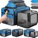 Top and Side Expandable Pet Carrier with Treat & Pet Window,18x13x9.5 Inch Southwest Frontier Airline Approved,Soft-Sided Dog Carrier for Small Dogs and Cats,Travel Cat Carrier with Self-Locking