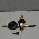 High Flow Helium Tank Regulator With Pressure Gauge (0-3000 PSI) and CGA-580 Helium Tank Valves, Includes Shut-Off Valve For Foil Balloons