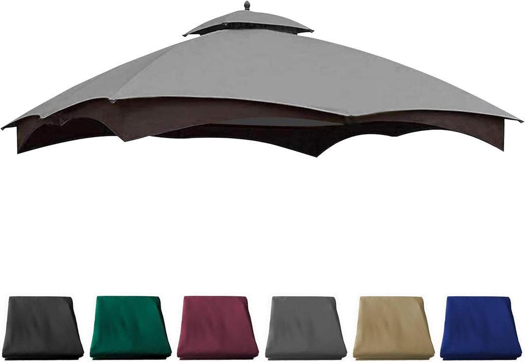 10X12 Replacement Gazebo Cover for Lowe's Gazebo Model #TPGAZ17-002C,TPGAZ17-002 (Grey)  