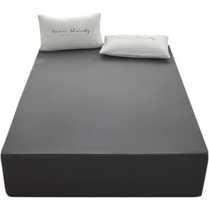 Bedding Twin Size Fitted Sheet Only-Twin Size Deep Pocket Bottom Sheet Fits 15inches Bed Mattress Sheet Soft and Microfiber-Easy Care-Dark Gray