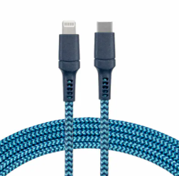 Cell Candy 10 Ft Braided Charge For Apple Lightning, Blue