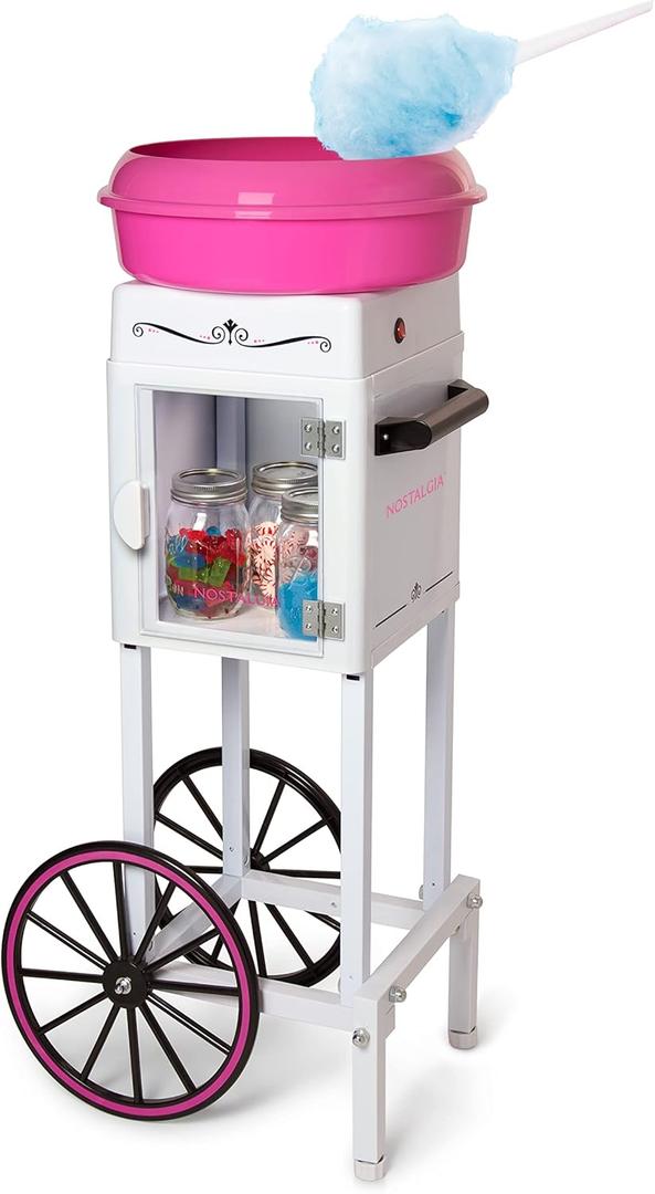 Nostalgia NCCCRT2PKWH Professional Cotton Candy Cart, 36, White