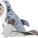 NACOCO Halloween Pet Shark Costume - Dog Cute Clothes Hoodie Cat Warm Outfit Coat Apparel for Small Medium Large Dogs and Cats (Grey, XS)