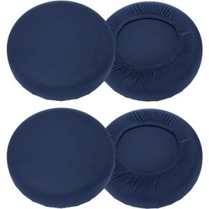 uxcell 4 Pack Stool Covers Round, 16-20 Inch Bar Stool Covers Washable Dustproof Slipcover Seat Cushion with Elastic for Bar Kitchen Living Room Decor, Navy Blue
