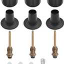 Bathtub& Shower 3-Handle Remodel/Rebuild Trim Kit Replacement for Price Pfister Verve, 3 Knob Metal HandleMatte Black