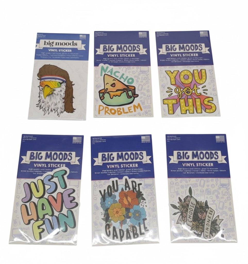 Jacent Vinyl Stickers Big Moods 6 Pack