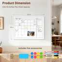 Monthly Calendar Whiteboard for Wall, 24"x18" Dry Erase Calendar, White