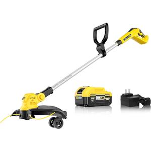 15" Cordless Weed Wacker & Edger for Dewalt 20V Battery, 4.0Ah Battery Powered Weed Eater, Brushless Motor, Fast Charger, Electric String Trimmer, Extendable Pole (Battery Included)