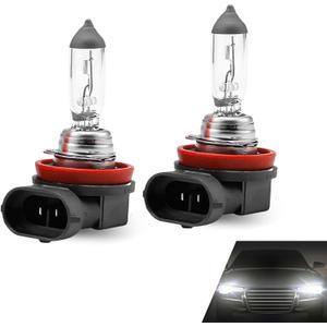 2 PCS H11 Car Halogen Bulb, 12V 55W Quartz Lamp Ultra-bright Beam Low/High Beam Light Replacement, All-in-one Plug and Play Bulb, Universal Lighting Accessories for Cars (Warm White Light #H11)
