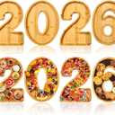 2026 Wooden Number Charcuterie Board Box Set - 4PCS Fillable Food Tray for New Year Party Decorations, 2026 Graduation Centerpiece, Holiday Table Decor, Anniversary,Grad Party