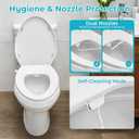 Bidet Toilet Seat for Elongated Toilets and Sprayer Handheld Toilet Adjustable Water Pressure and Self-Cleaning Dual NozzlesExclusive Single Nozzle High Pressure Mode for Cleaning Stubborn Stains