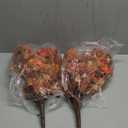 Artificial Fall Fake Flowers for Outdoor, 2 Pcs Faux Hanging Flowers Outdoor Fall Decor, UV Resistant No Fade Fake Mums Silk Flower for Front Door Porch Planters Patio Yard Garden(Orange Autumn Red)