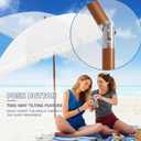 Aoxun 7ft Patio Umbrella with Fringe,Outdoor Beach Umbrella with Aluminum Pole, Ribs Push Button Tilt and Carry Bag, UV 50+ Picnic Tassel Umbrella (White)