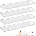 LILXIU 4 PCS 13 Inch Medicine Cabinet Shelves Acrylic Medicine Cabinet Shelf Replacement for Living Room Bathroom Kitchen Wall Mounted and Hanging Cabinets